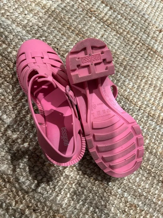 Like new! Melissa Pink Chunky Jelly Heeled Sandals - Picture 4 of 6